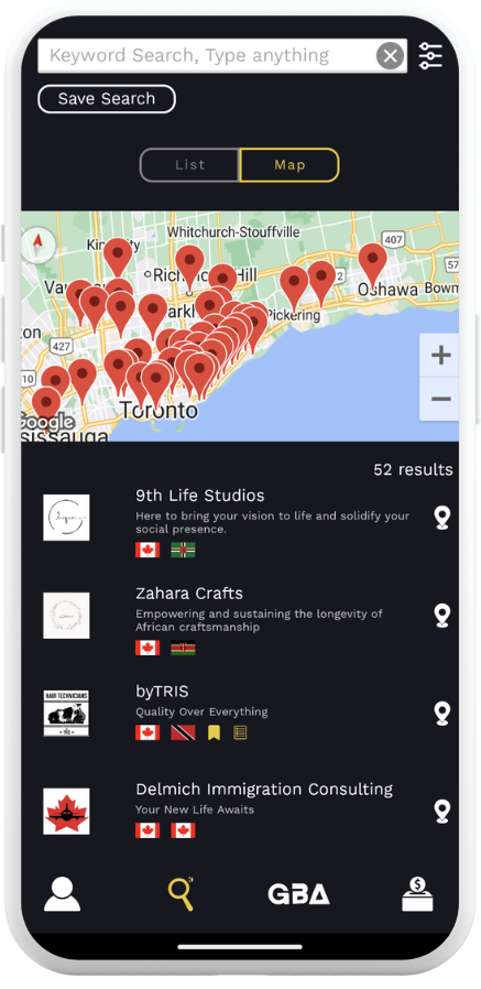 RealOnes Screen with Listings